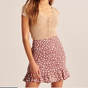 Abercrombie Ruched Nude Pink Mini Skirt